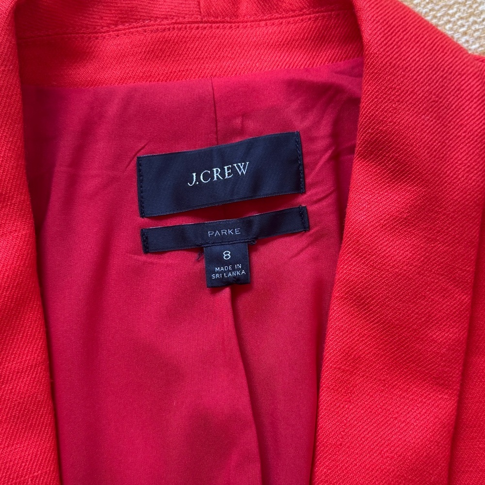 J CREW Red/Orange Women's Parke Linen Blazer - Picture 7 of 9